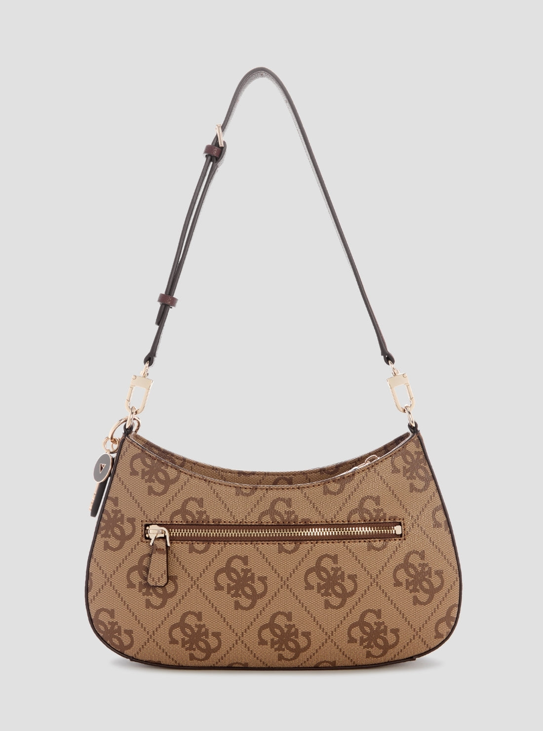 GUESS Womens Brown Logo Noelle II Top Zip Shoulder Bag SS967218 Back View