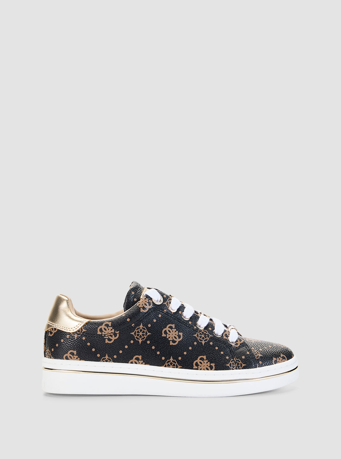 GUESS Footwear Brown Logo Stasey Sneakers STASEY3 Side View