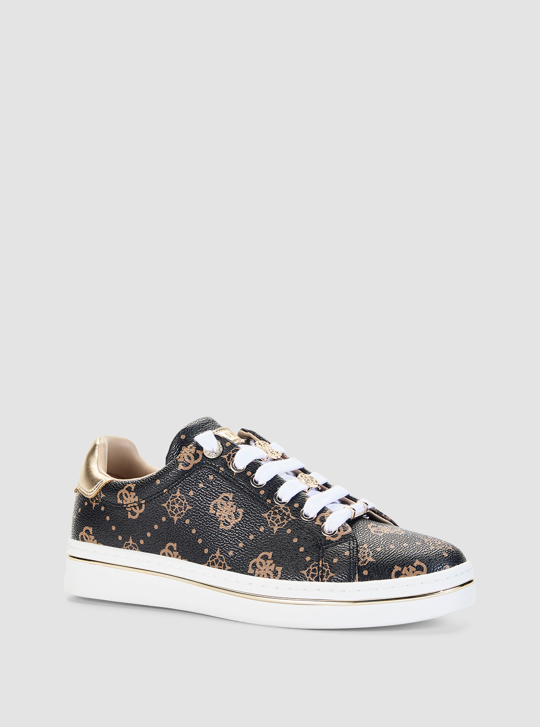 GUESS Footwear Brown Logo Stasey Sneakers STASEY3 Front Side View