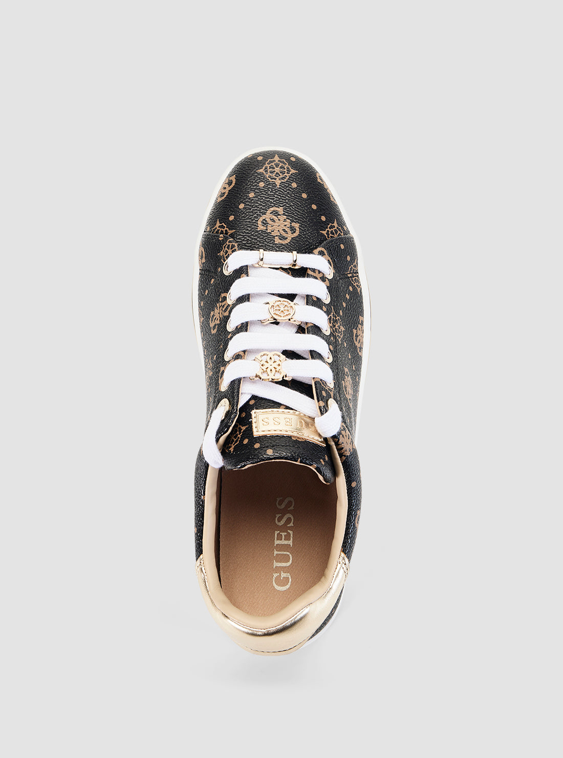 GUESS Footwear Brown Logo Stasey Sneakers STASEY3 Top View