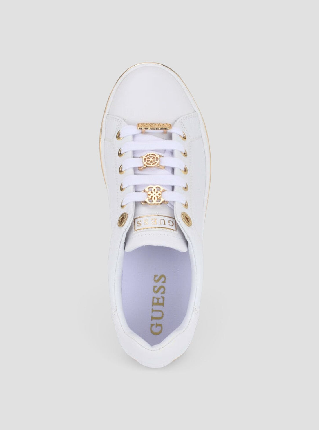 GUESS Footwear White Stasey Sneakers STASEY4 Top View