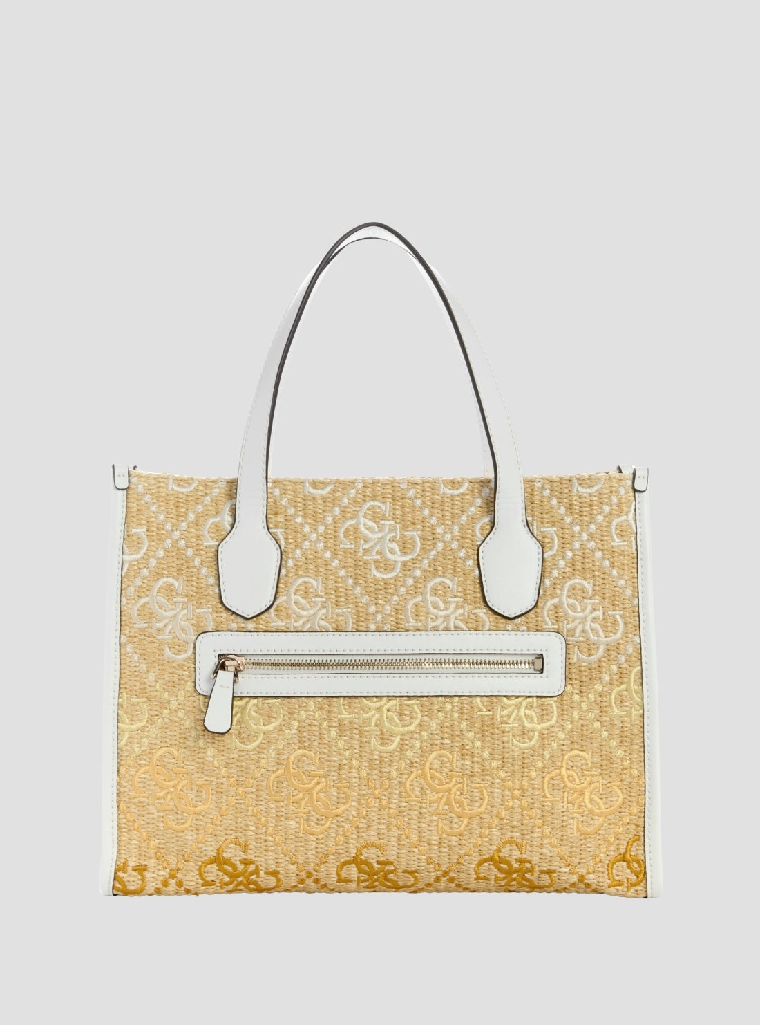 GUESS Womens Cornsilk Logo Silvana Double Compartment Tote SW866522 Back View