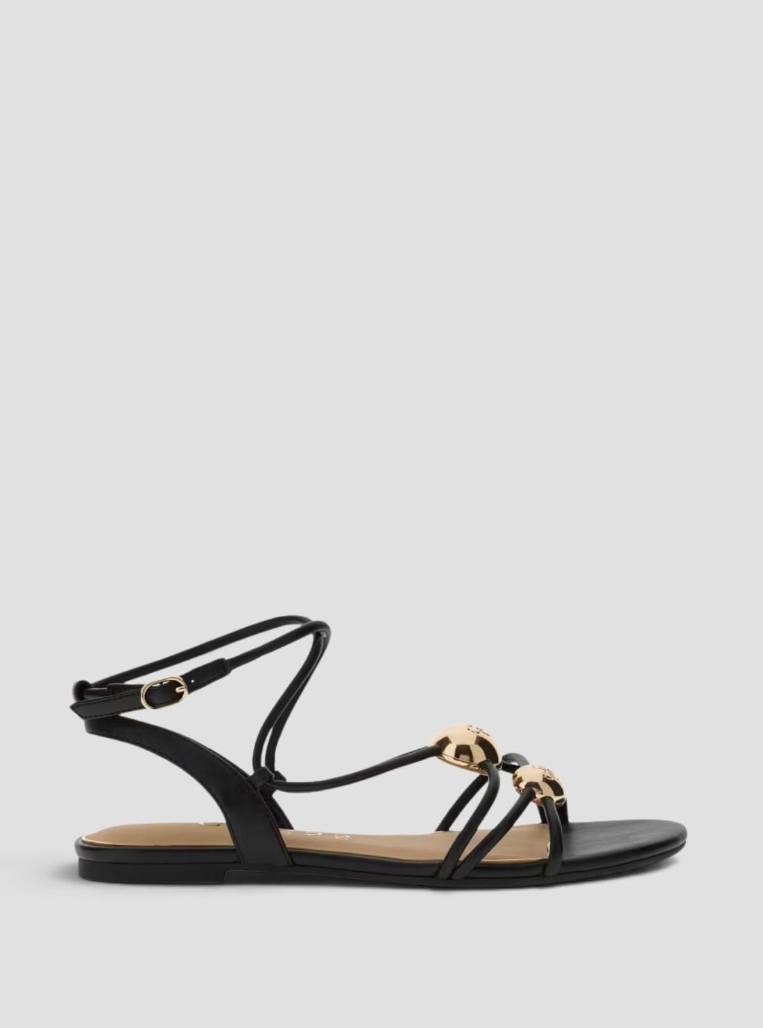 GUESS Womens Black Tabenn Flat Sandals TABENN Side View2