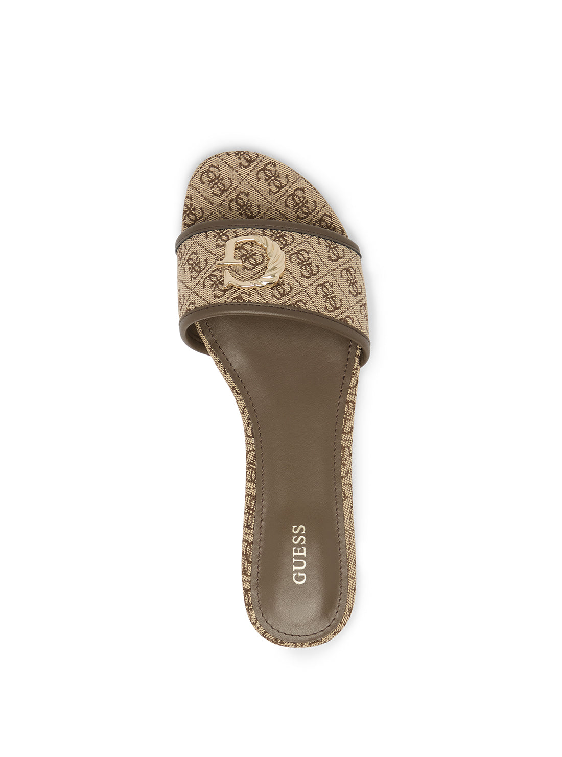 Brown Logo Tahiti Slide Sandals