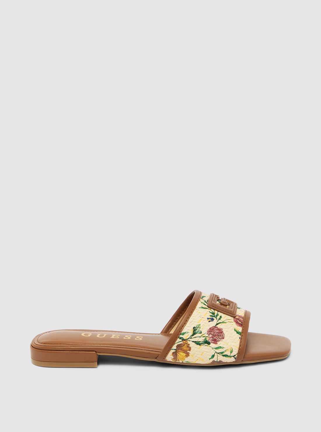 Brown Floral Tampa Slides