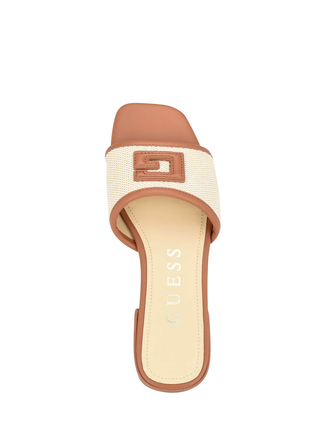 Tan Tampa Slide Sandals | GUESS Women's Shoes | top view