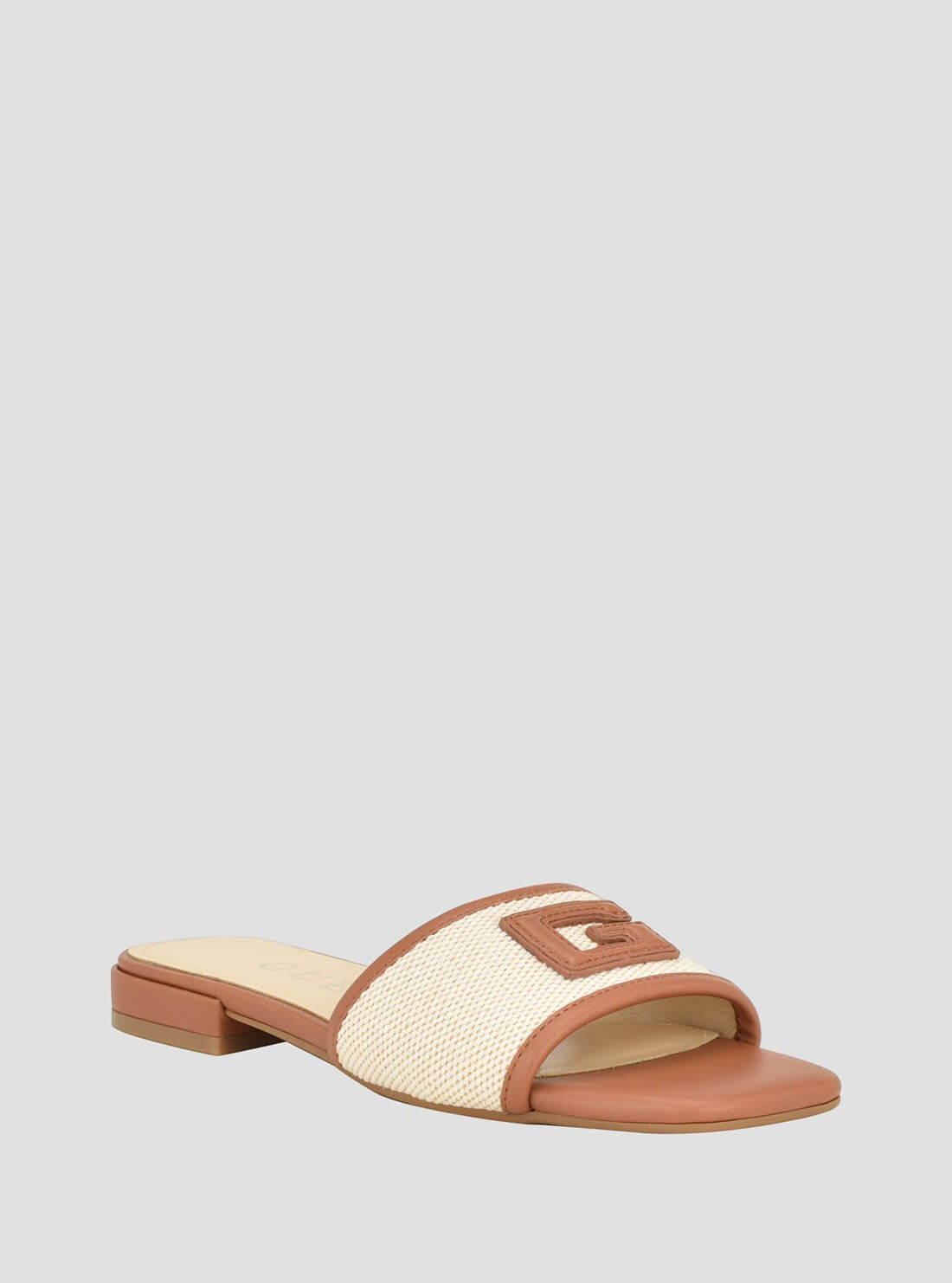Tan Tampa Slide Sandals | GUESS Women's Shoes | front view
