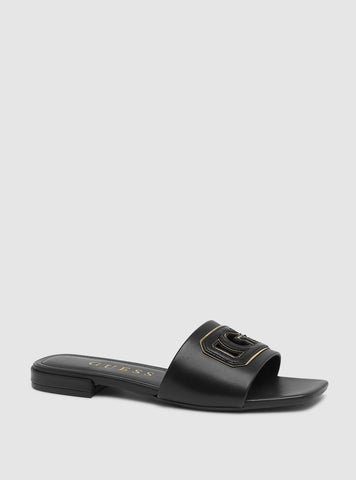 GUESS Womens Footwear Black Tarisha Slide Sandals TARISHA-2 Front Side View