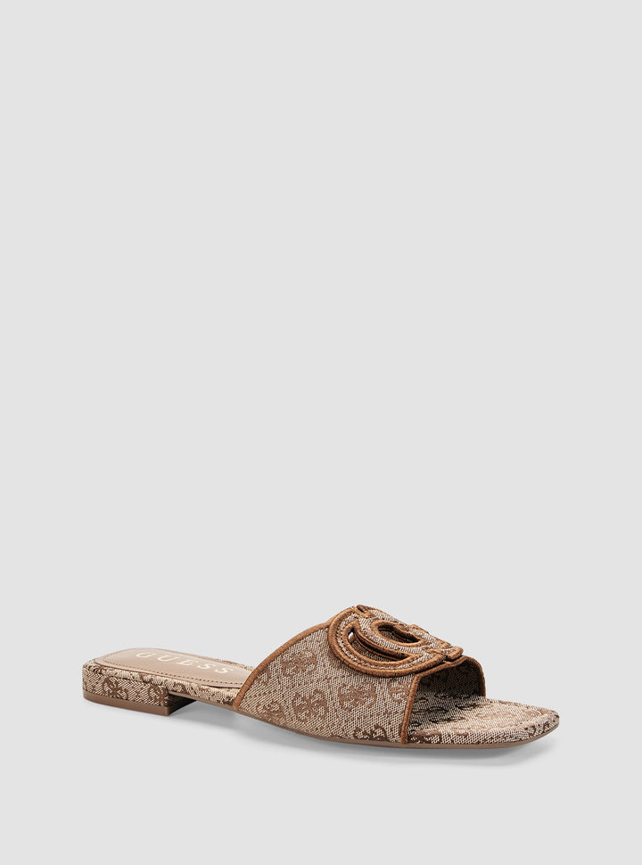 GUESS Footwear Brown Tarishae Slides TARISHAE Front View