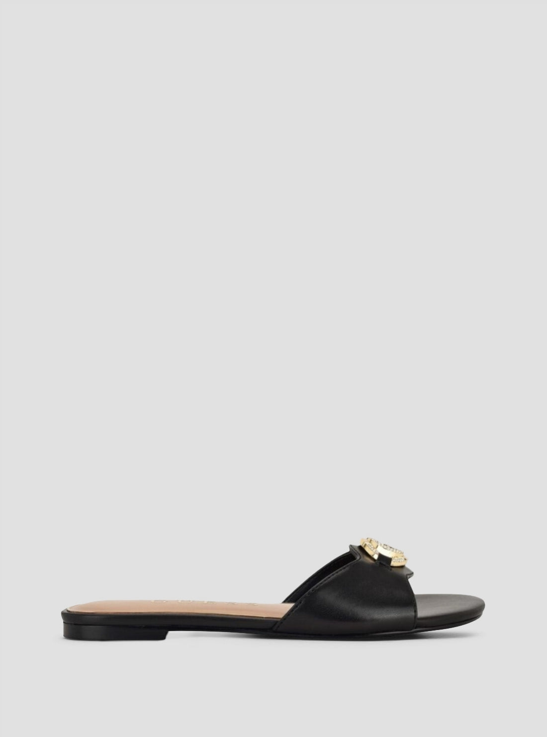 GUESS Footwear Black Tashcy Flat Sandals TASHCY Side View
