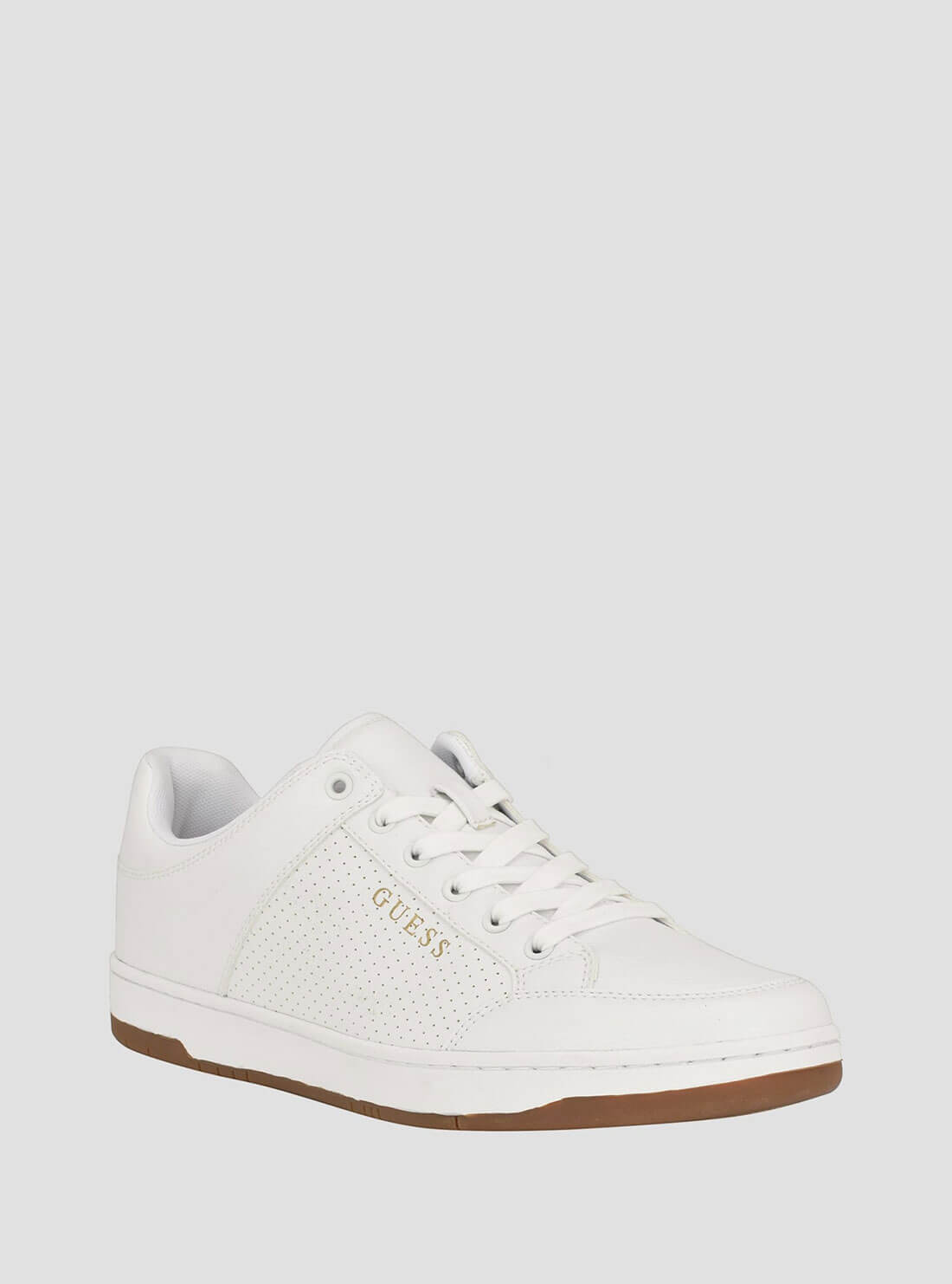 White Tempo Sneakers | GUESS Men's Shoes | front view
