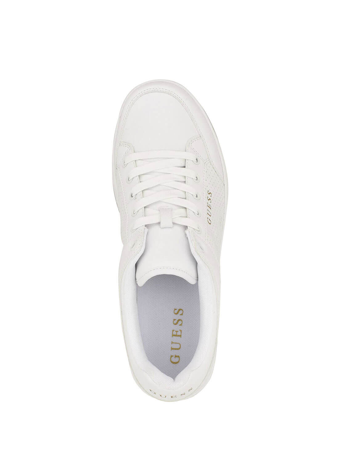 White Tempo Sneakers | GUESS Men's Shoes | top view