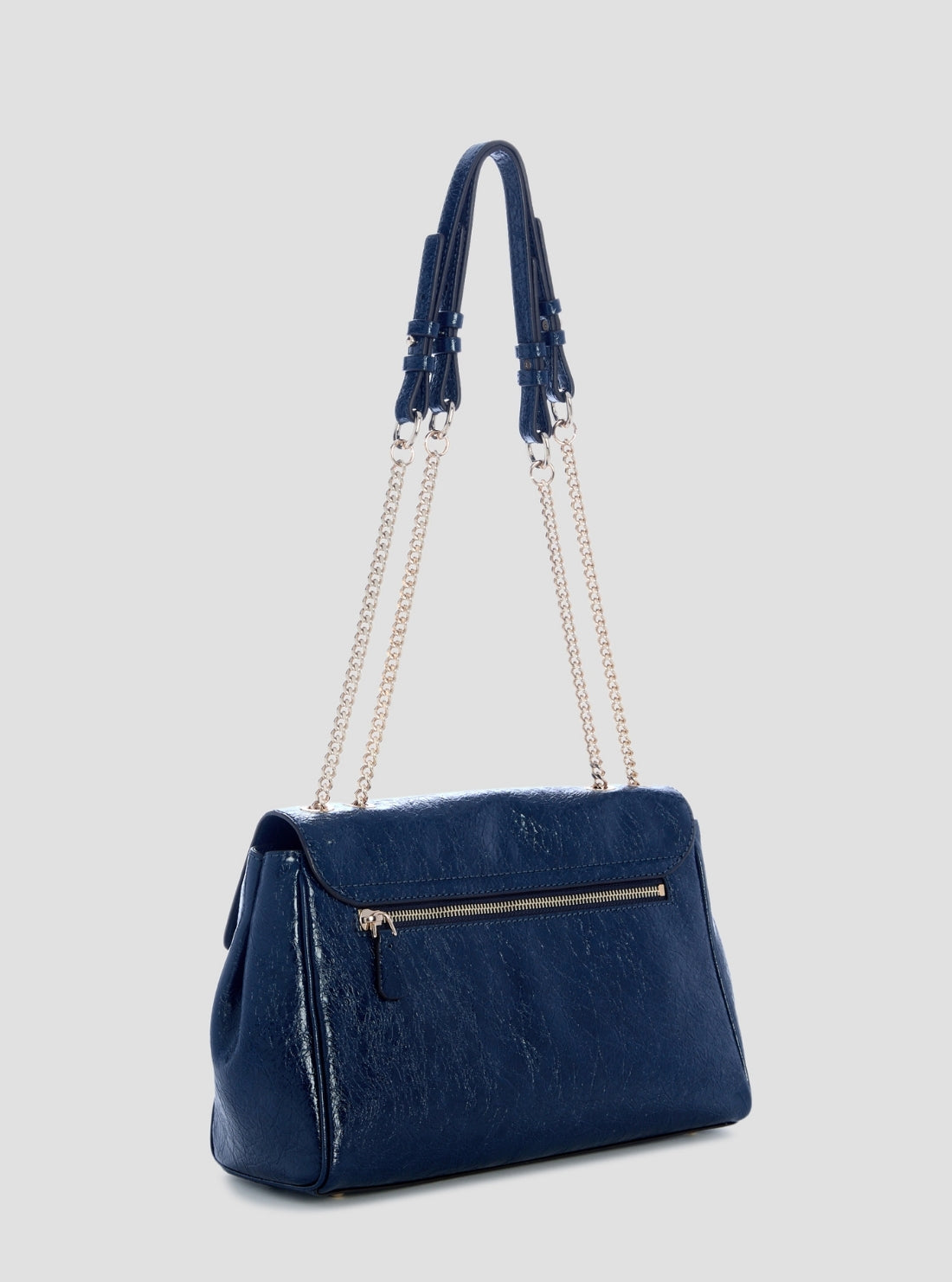 GUESS Womens Midnight Blue Antonia Convertible Crossbody Flap Bag TG218321 Back Side View