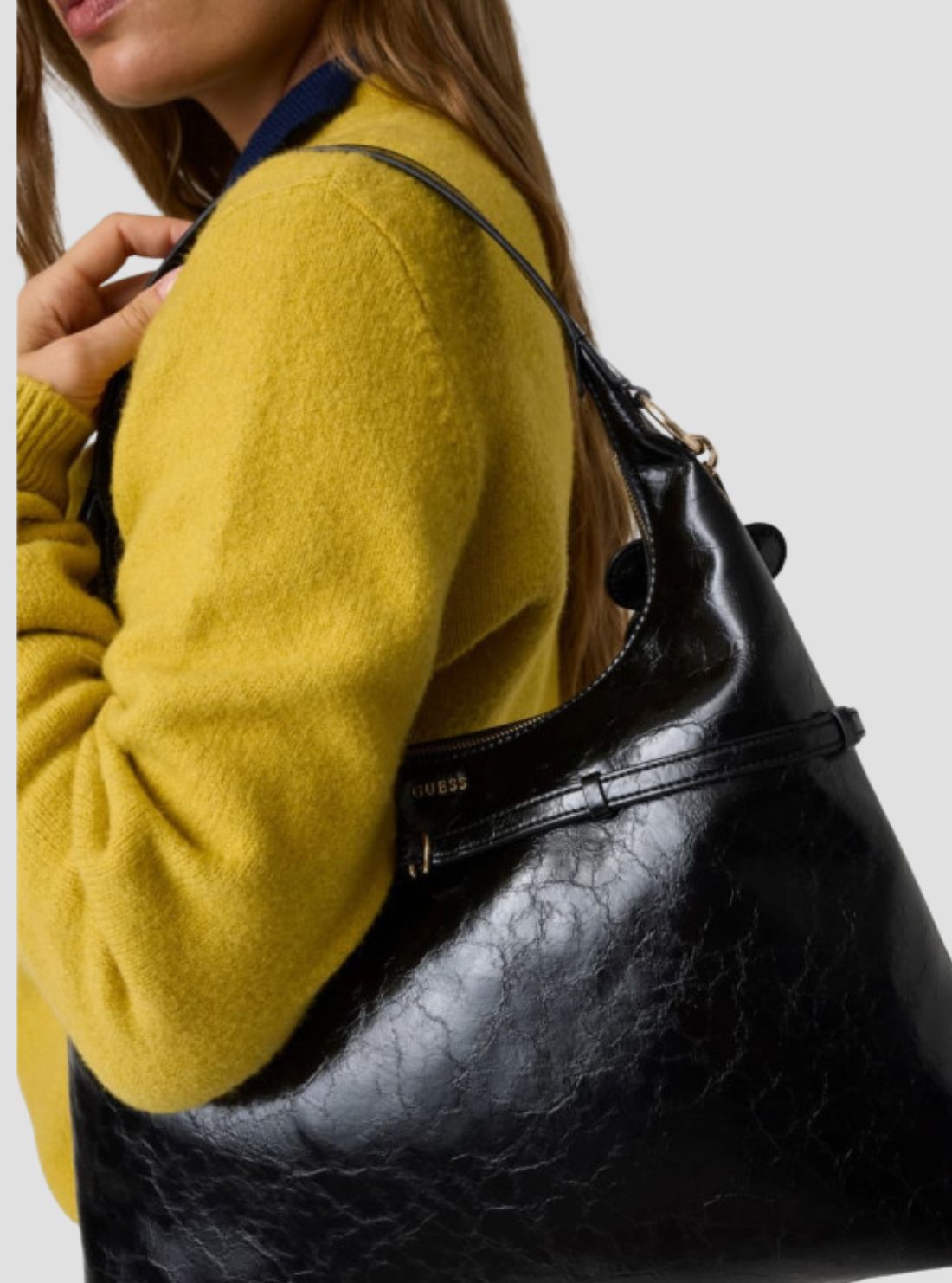GUESS Womens Black Taylor Hobo Bag TG232501 Model View2