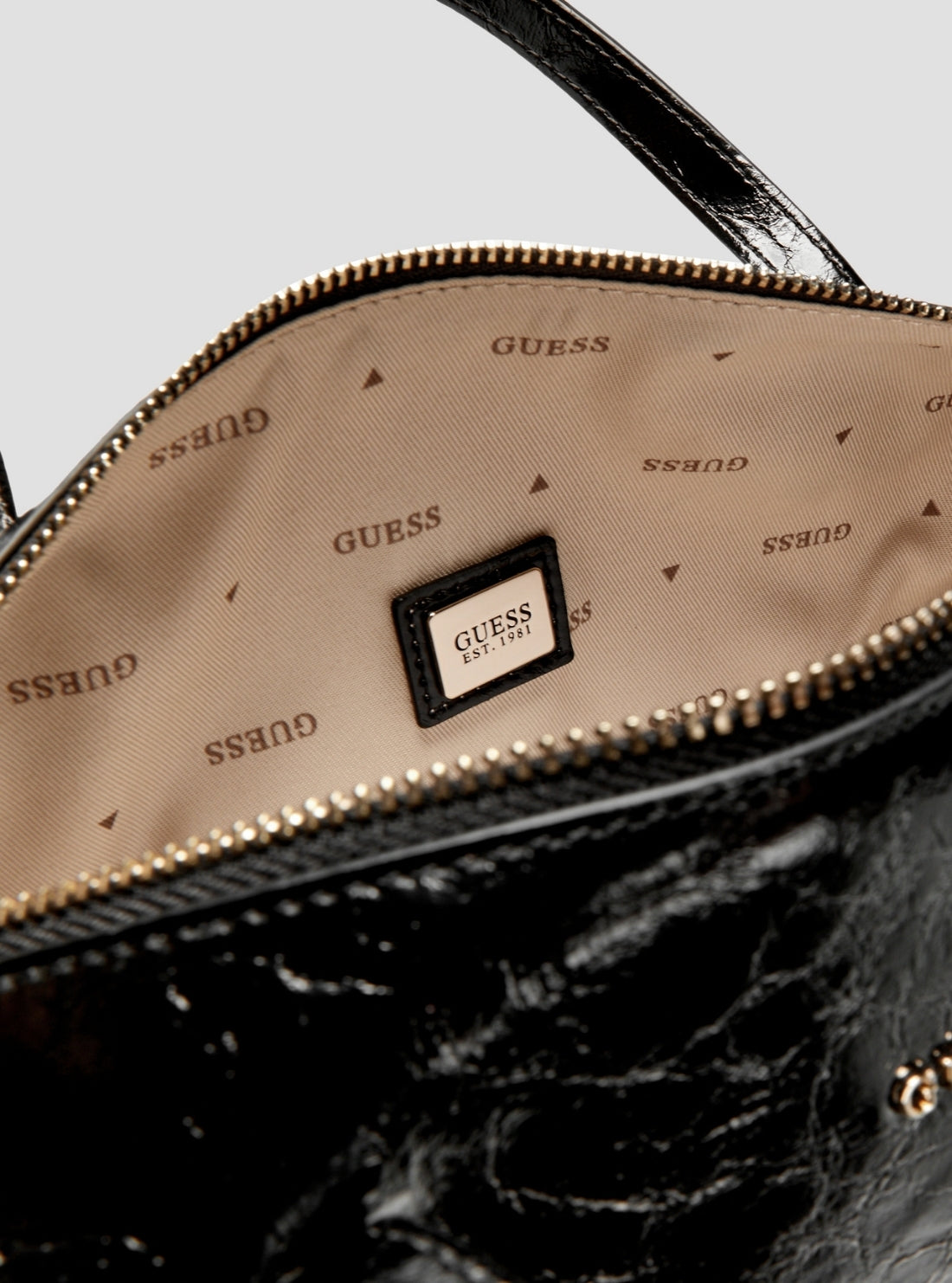 GUESS Womens Black Taylor Mini Barrel Satchel Bag TG232576 Detail View