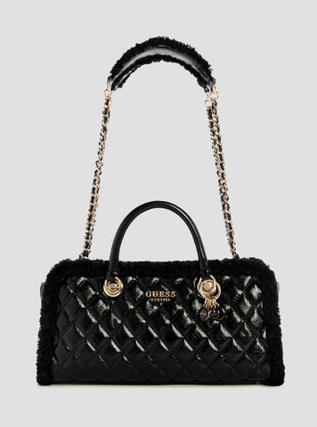 GUESS Womens Black Cristi Shoulder Satchel Bag TG813909 Front View