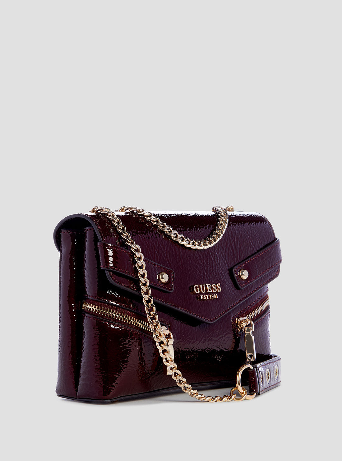 GUESS Womens Burgundy Trissa Crossbody Bag TG934521 Side View