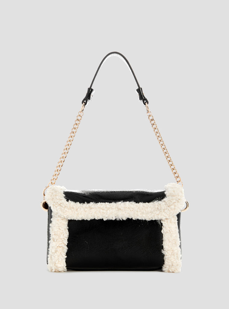 Guess DAVIKA FLAP SHOULDER BAG - Borsa a mano - black/nero Guess DAVIKA FLAP SHOULDER BAG - Borsa a mano - black/nero