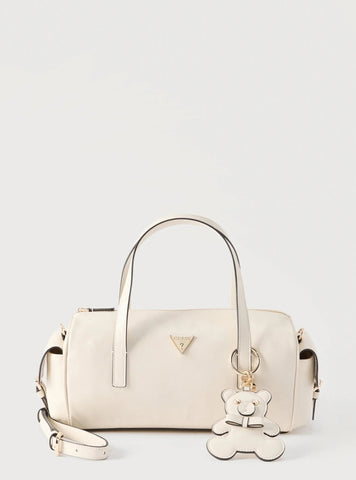 GUESS Womens White Kassie Small Box Satchel Bag TG993005 Front View