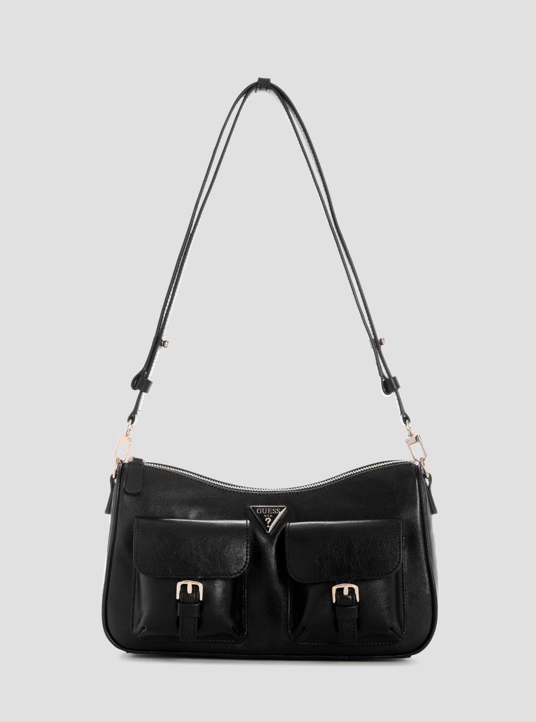 GUESS Womens Black Kassie Convertible Shoulder Bag TG993017 Front View