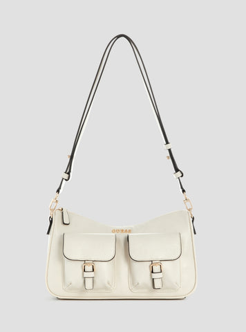 GUESS Womens White Kassie Convertible Shoulder Bag TG993017 Front View