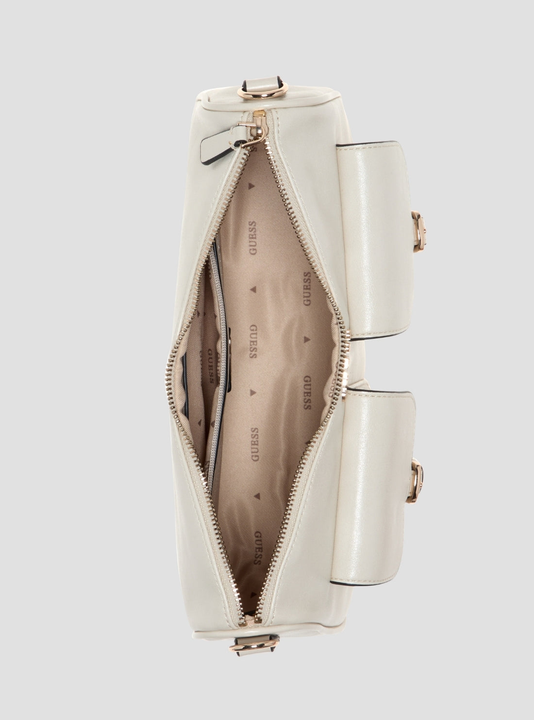 GUESS Womens White Kassie Convertible Shoulder Bag TG993017 Inside View