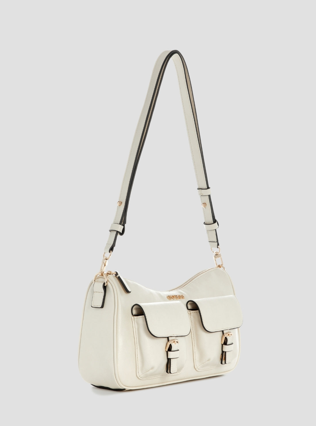GUESS Womens White Kassie Convertible Shoulder Bag TG993017 Side View