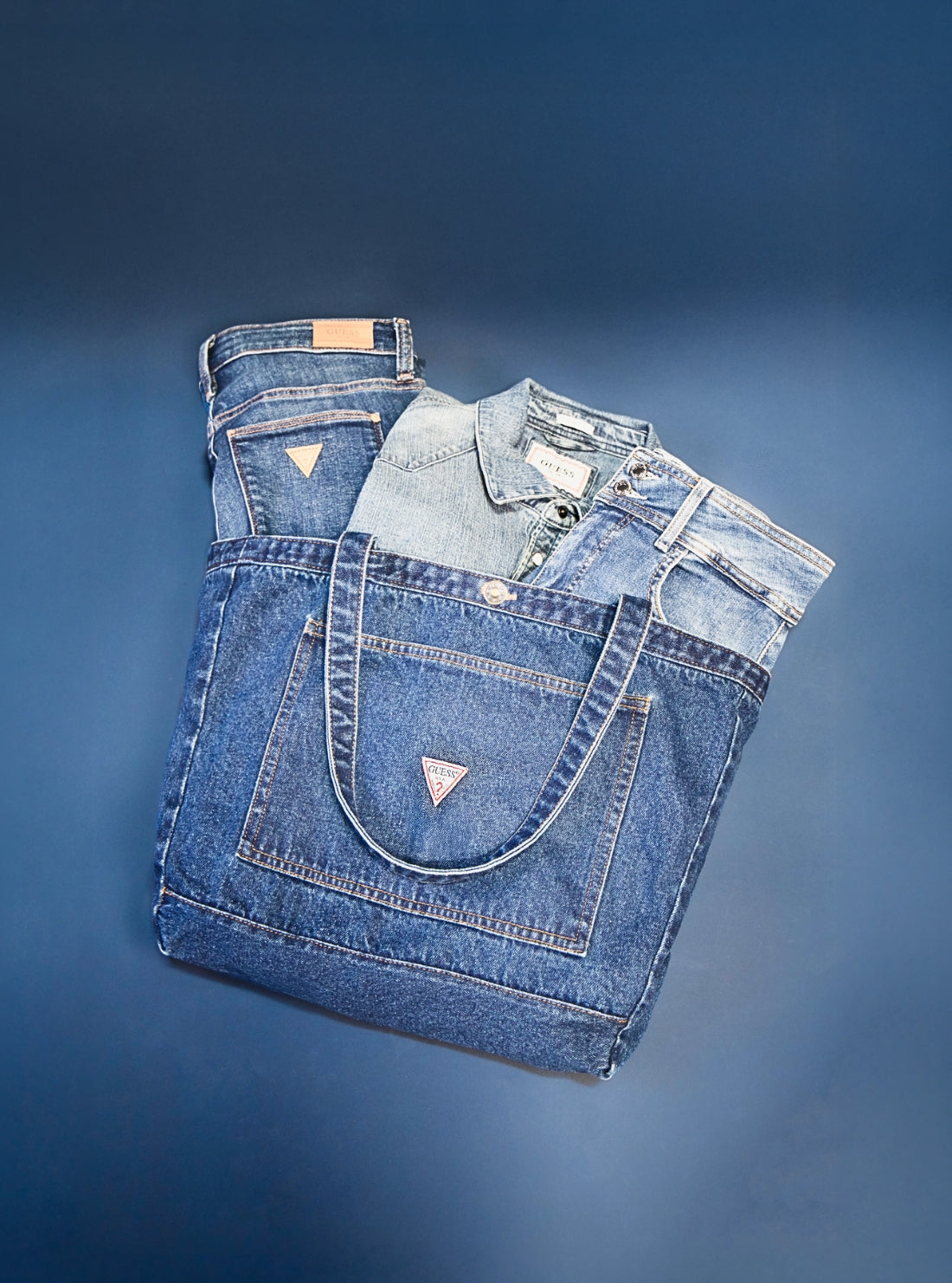 Denim Tote Bag Jeans Tasche Guess Denim Tote Bag Gift With