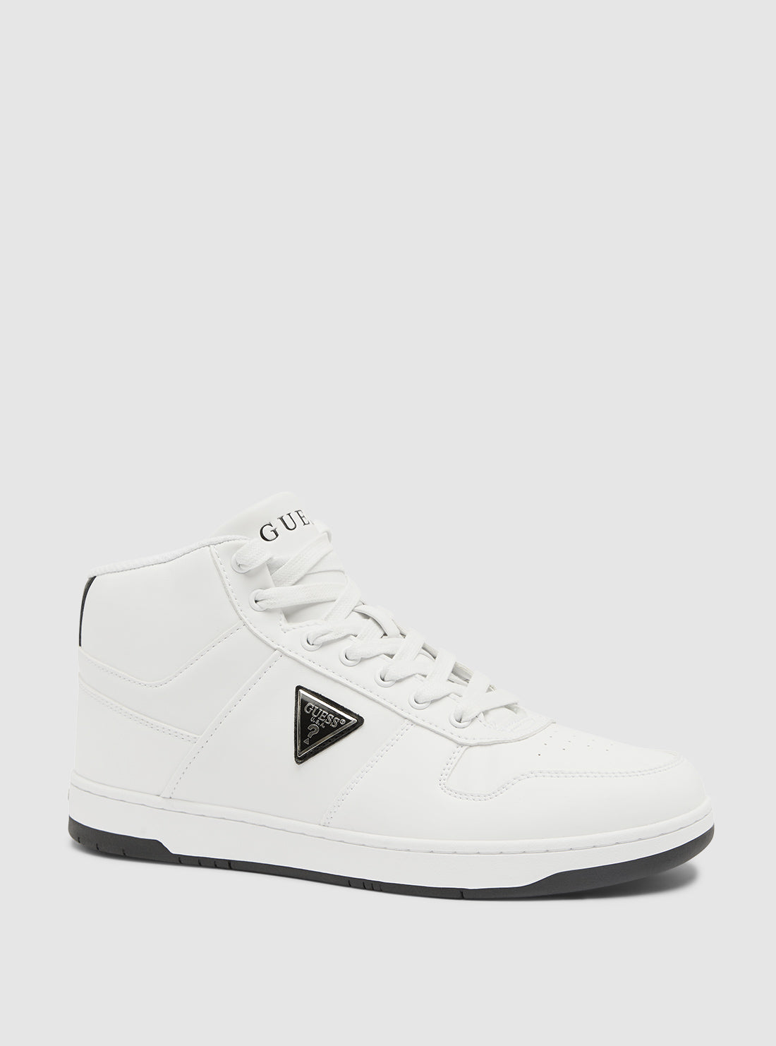 GUESS Mens Footwear White Trisca Mid-Top Sneakers TRISCA Front Side View