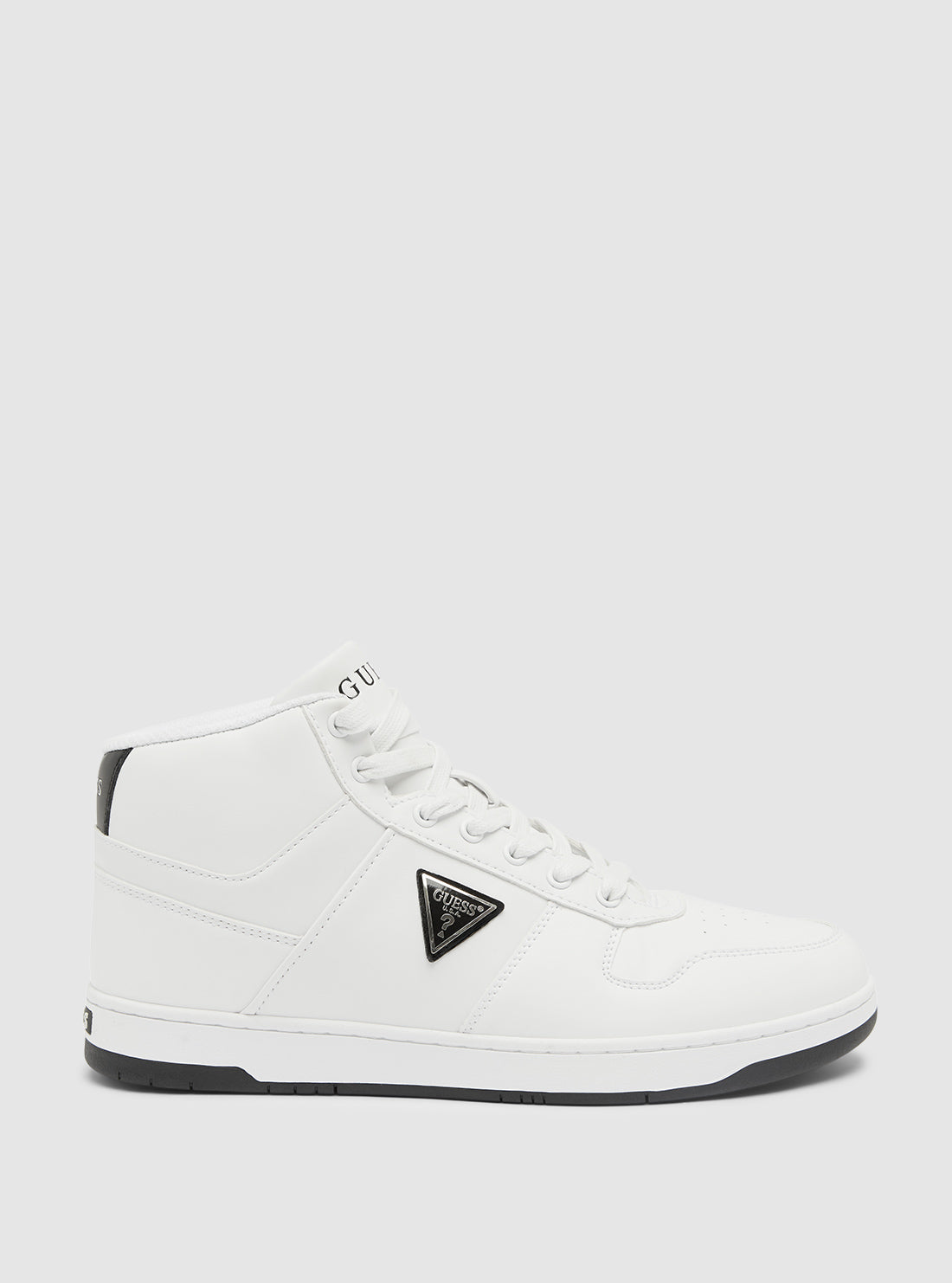 GUESS Mens Footwear White Trisca Mid-Top Sneakers TRISCA Side View
