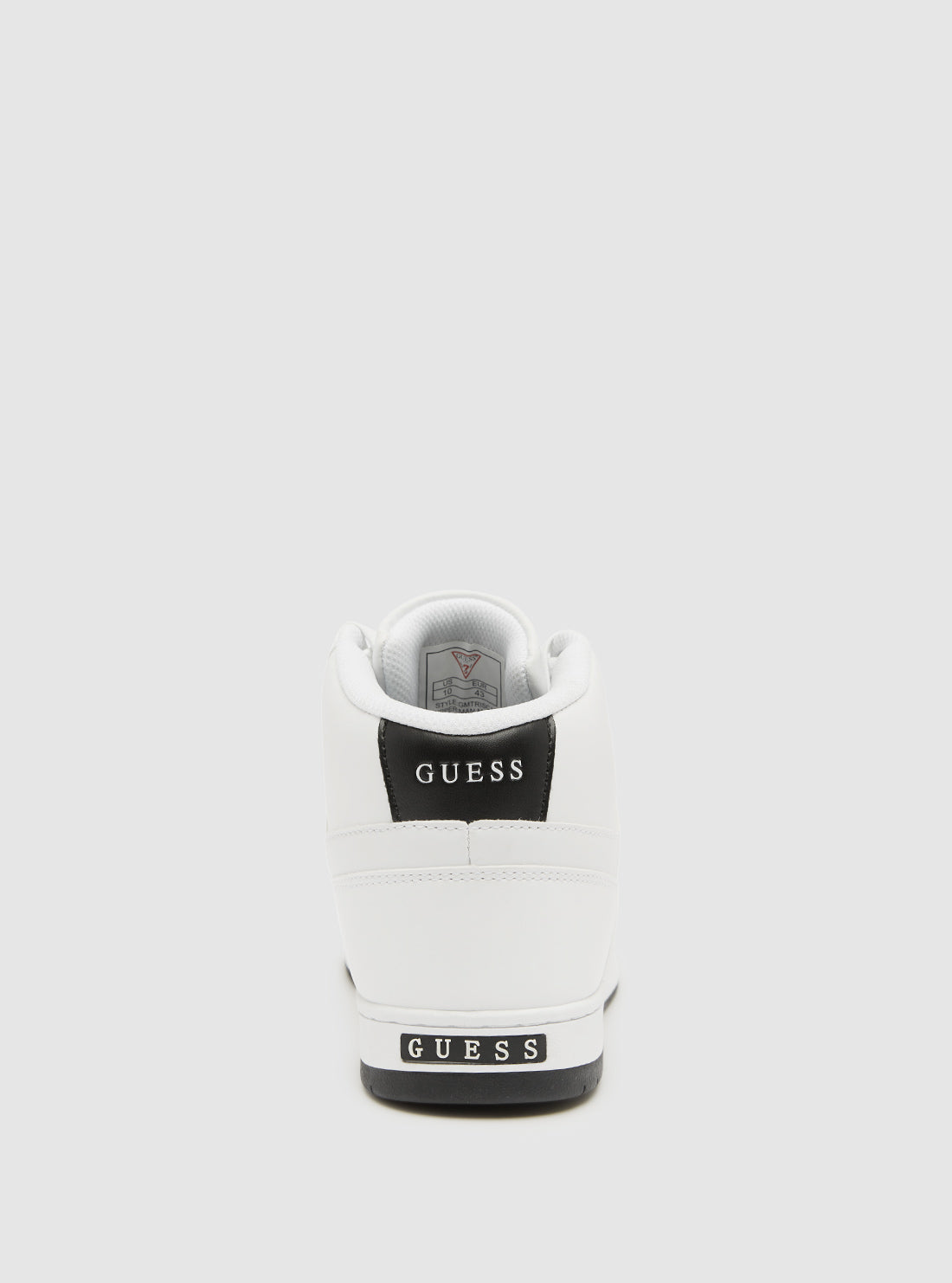 GUESS Mens Footwear White Trisca Mid-Top Sneakers TRISCA Back View