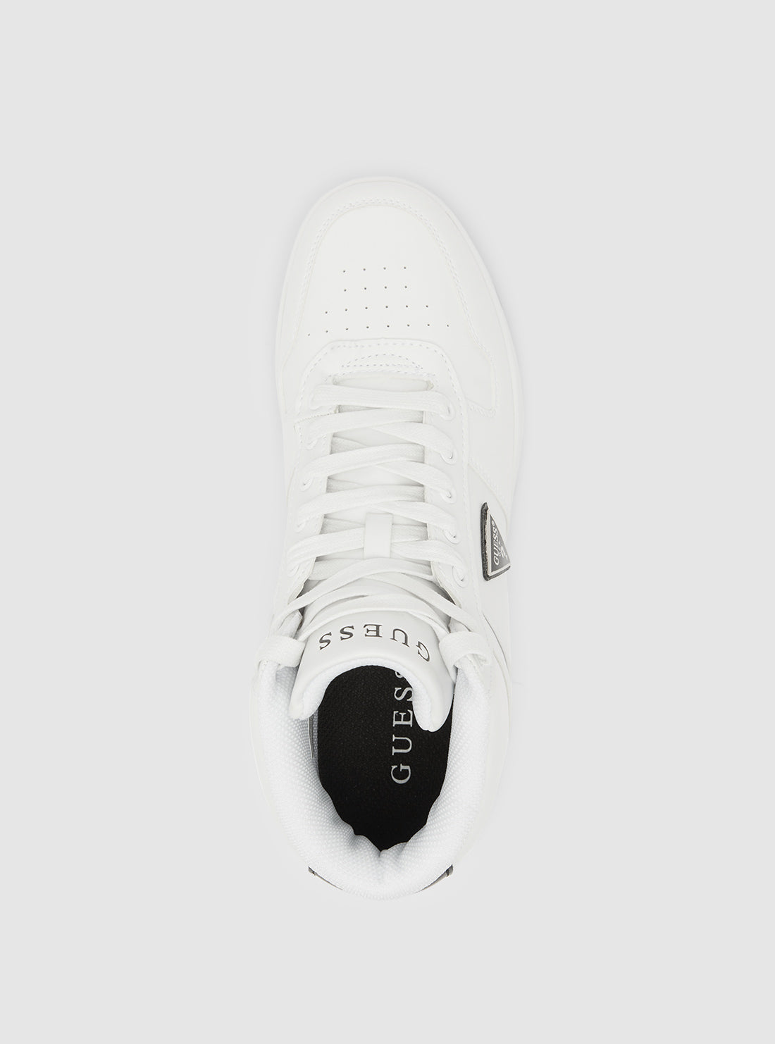 GUESS Mens Footwear White Trisca Mid-Top Sneakers TRISCA Top View
