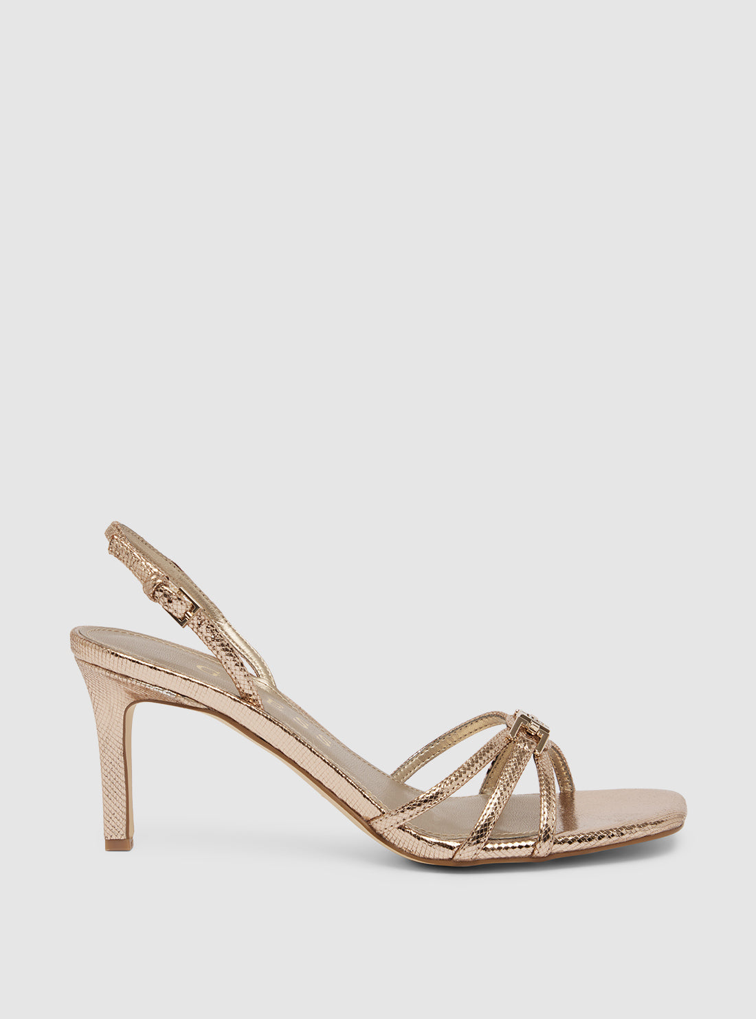 GUESS Womens Rose-Gold Twilla Stilleto Heels TWILLA Side View