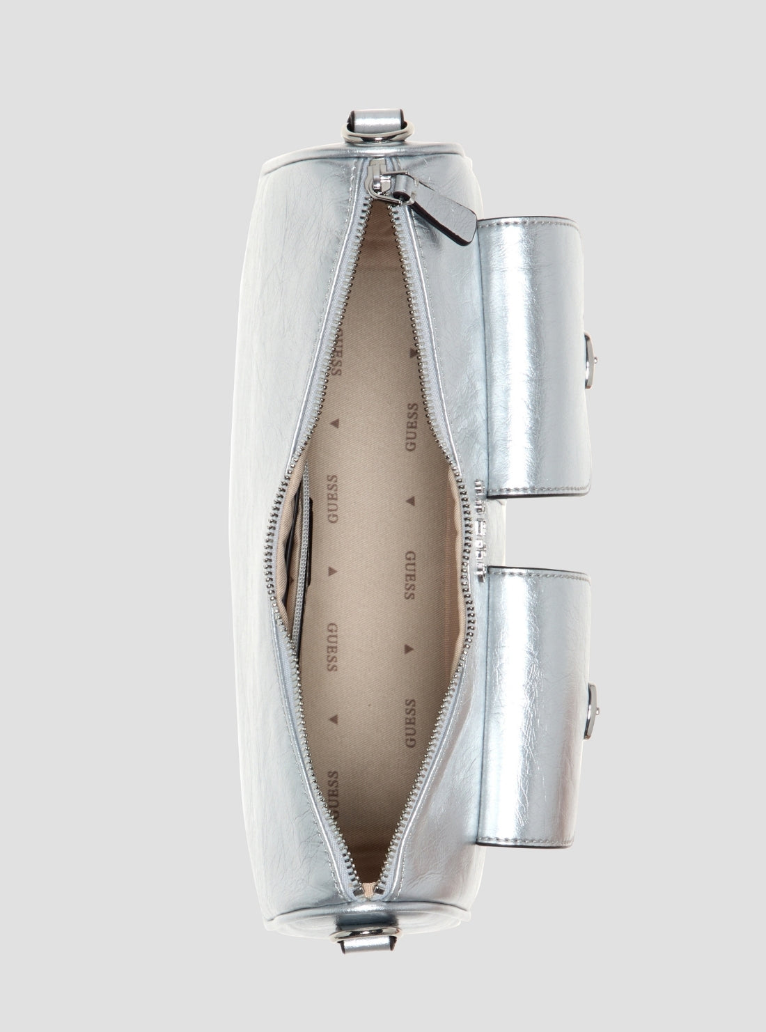 GUESS Womens Silver Kassie Convertible Shoulder Bag TY993017 Inside View