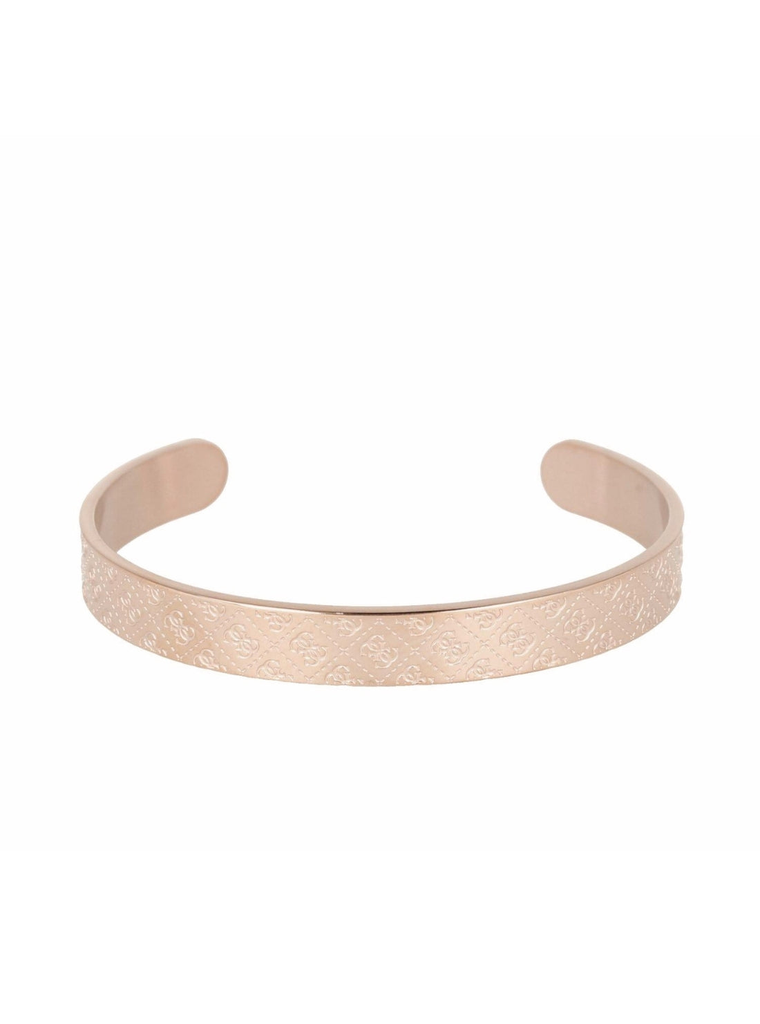 GUESS Womens Rose Gold-Tone 4G Logo Pattern Bangle UBB70143 Front View