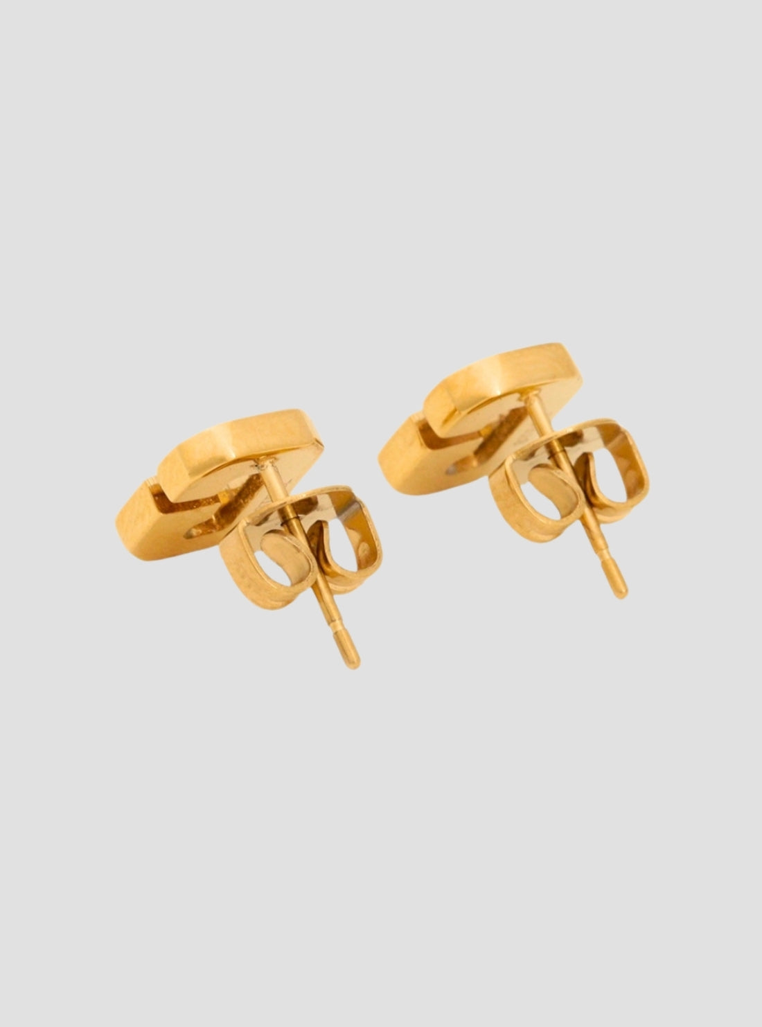 GUESS Womens Gold Pave G Logo Crystal Stud Earrings UBE20031GLD Back View