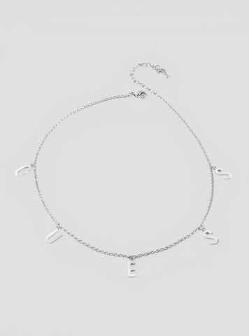 GUESS Accessories Silver Charm Necklace UBN20000 Front View