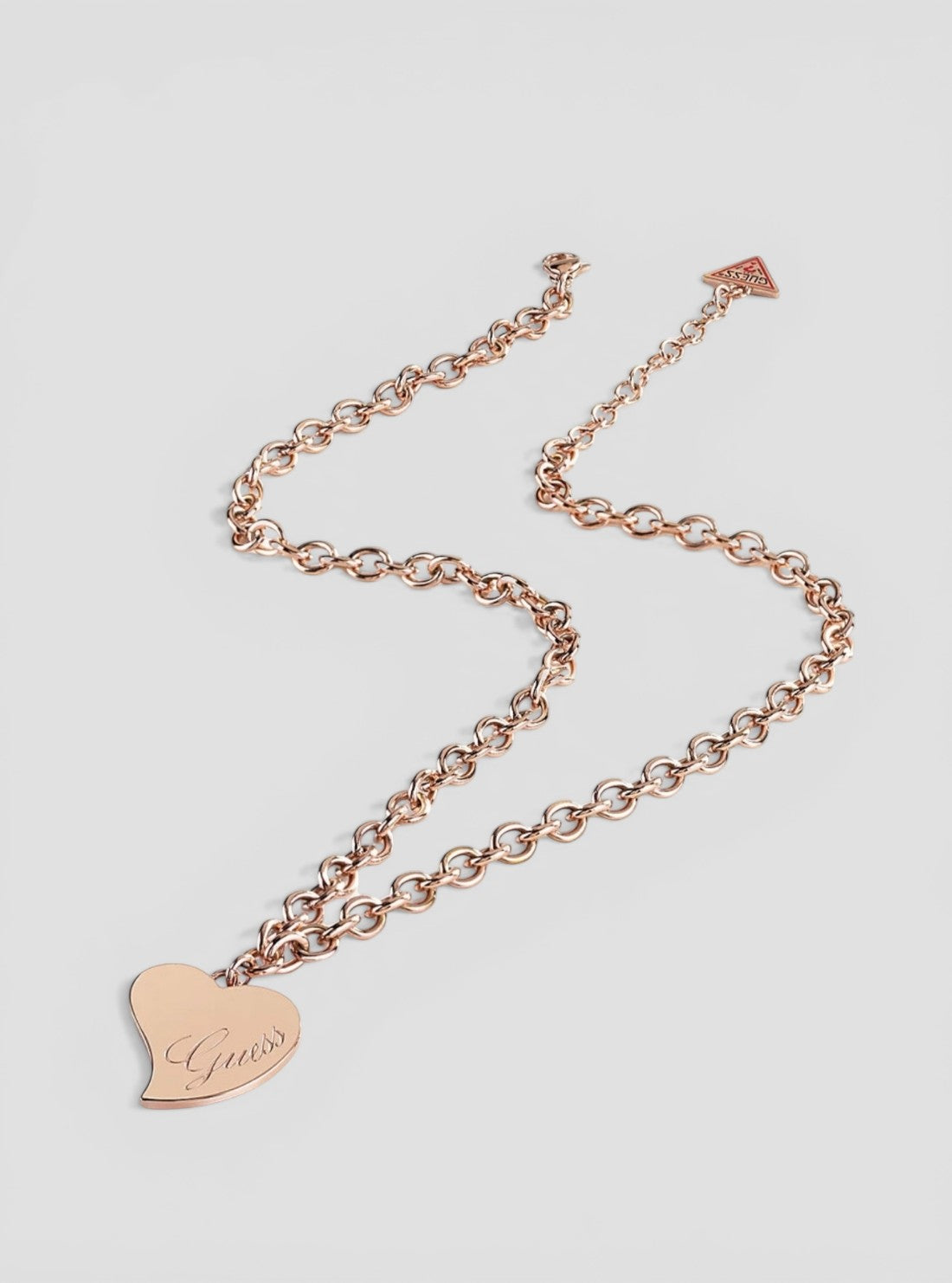 GUESS Accessories Rose-Gold Love Heart Necklace UBN28061ROSEGOLD Front View