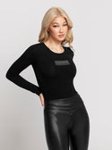 Black Long Sleeves Corset Bodysuit Top