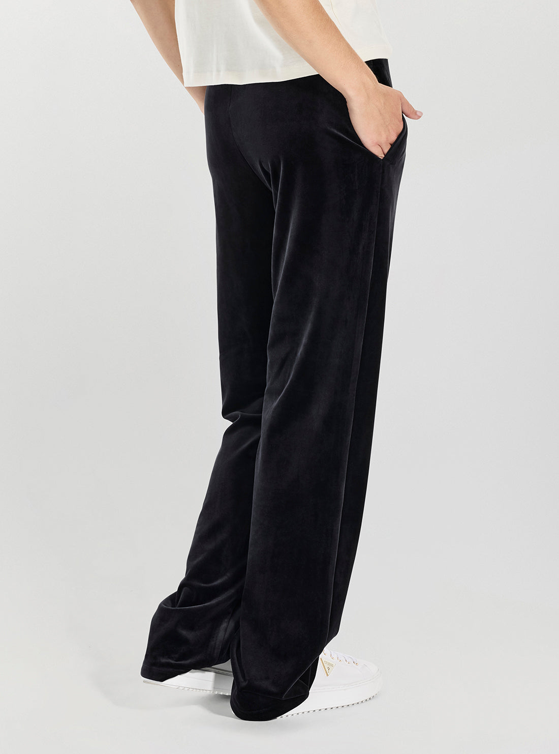 GUESS Womens Eco Black Couture Straight Active Pants V3BB26K0232 Back View