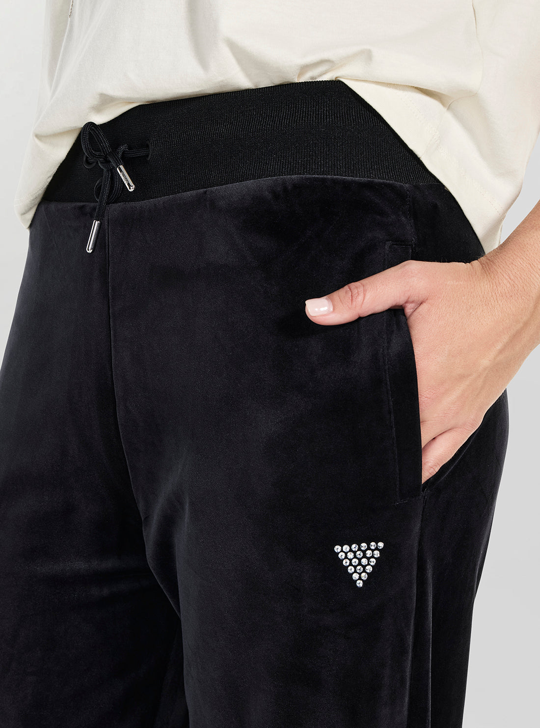 GUESS Womens Eco Black Couture Straight Active Pants V3BB26K0232 Detail View