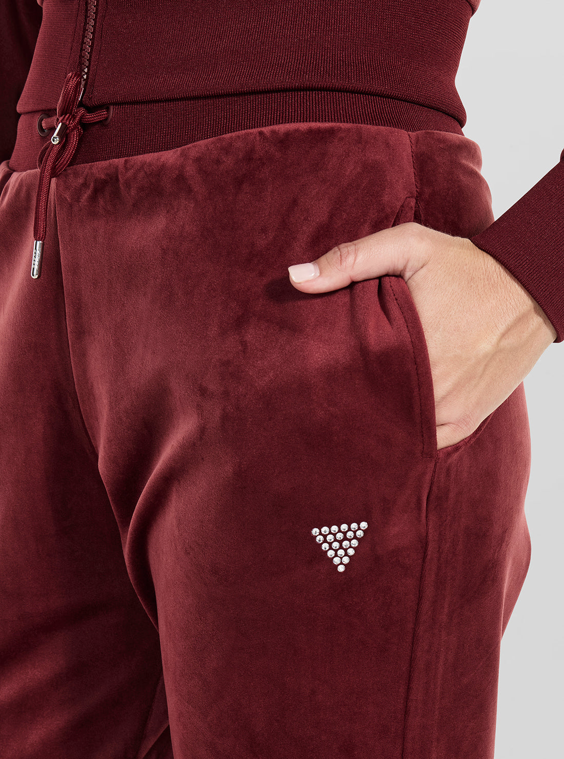 GUESS Womens Eco Red Couture Active Jogger Pants V3BB27K0232 Detail View