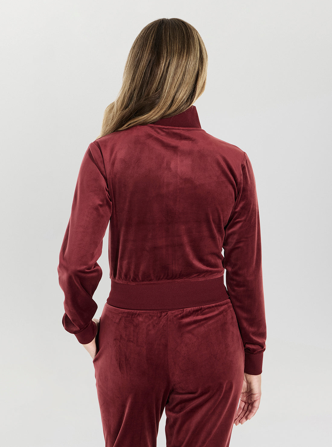 GUESS Womens Eco Red Couture Full Zip Active Sweatshirt V3BQ22K0232 Back View