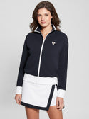GUESS Navy Mylah Zip Jacket front view