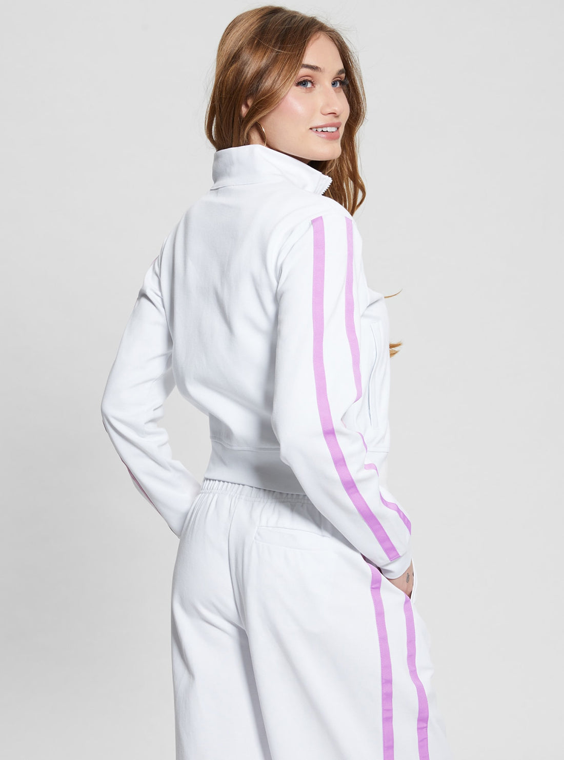 White Zoey Active Track Jacket