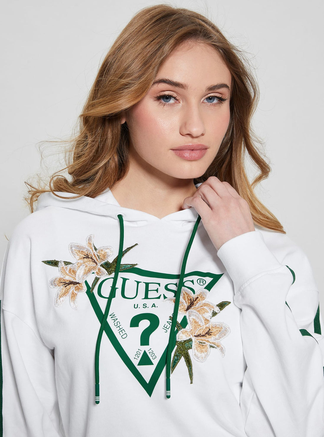 White Green Zoey Hoodie Jumper