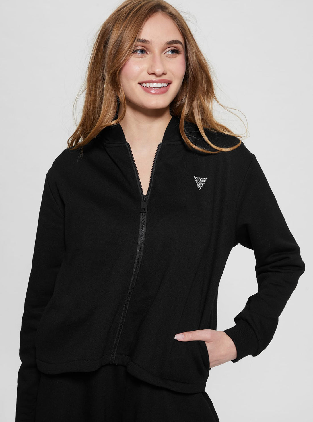 Black Skylar Zip Hoodie Jacket