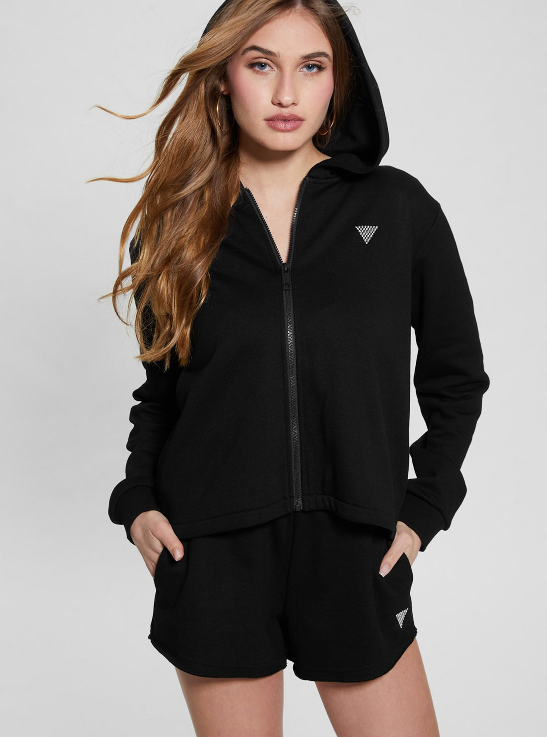 Black Skylar Zip Hoodie Jacket