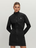 Black Aurelie Full Zip Mini Dress