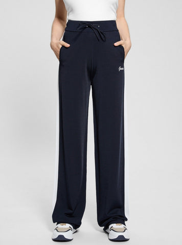 GUESS Womens Blue High-Rise Active Sweater Pants V5GB00Z3D60 Front View